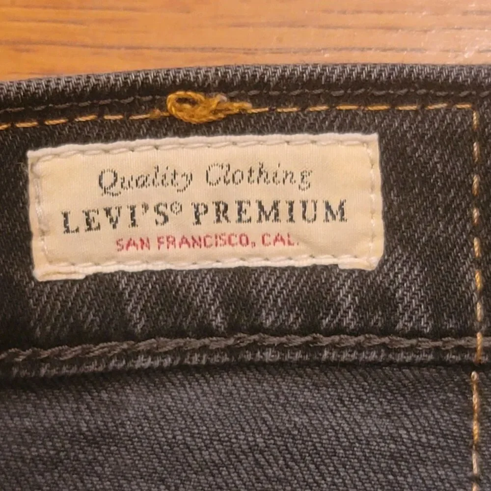 Levi's 502 Premium Black Jeans 40x32 Stretch Lyocell